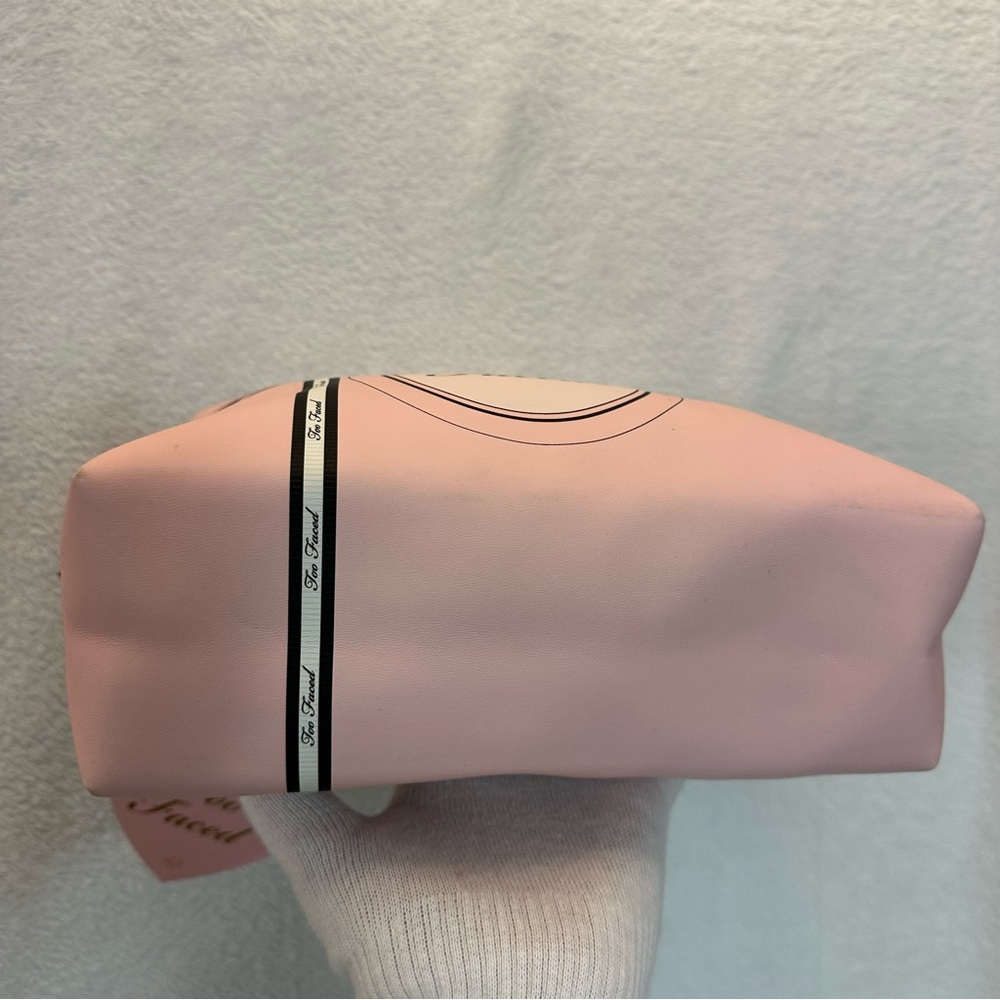 Too Faced Pink Cosmetic Case with Bow Design 9” x 6” x 4” - Picture 5 of 7